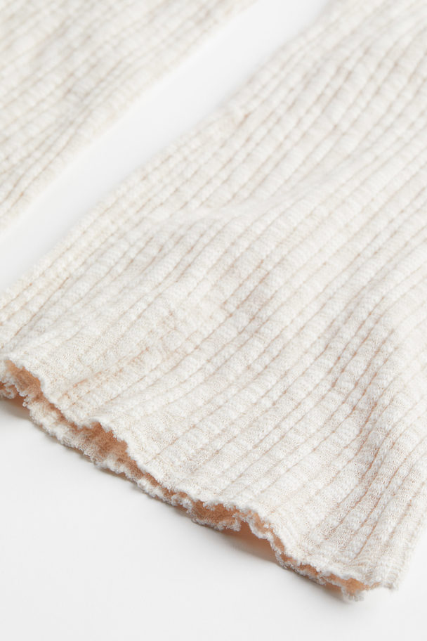 H&M Rib-knit Trousers Cream
