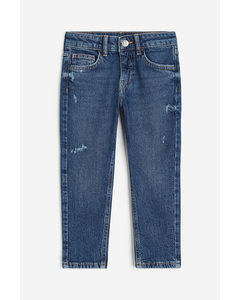 Relaxed Tapered Fit Jeans Mörk Denimblå