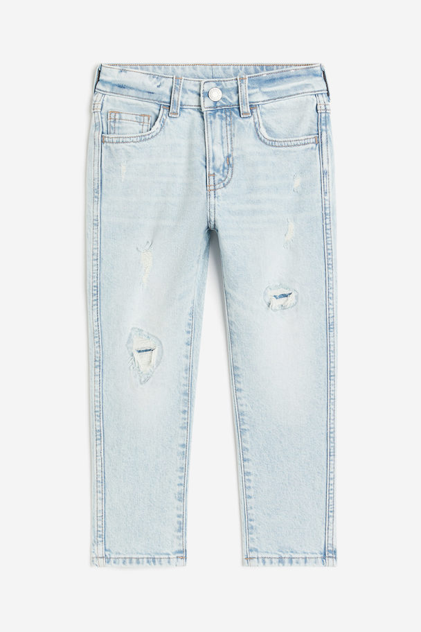 H&M Relaxed Jeans Tapered Fit Lys Denimblå