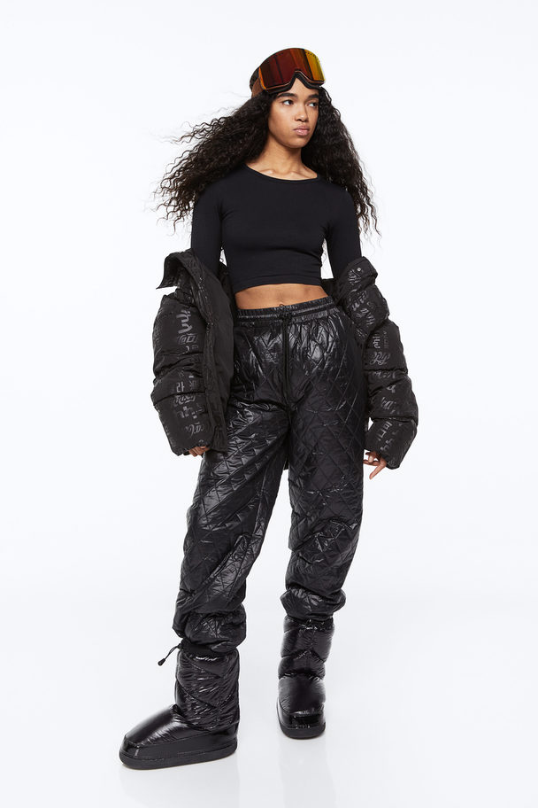 H&M Quilted Trousers Black
