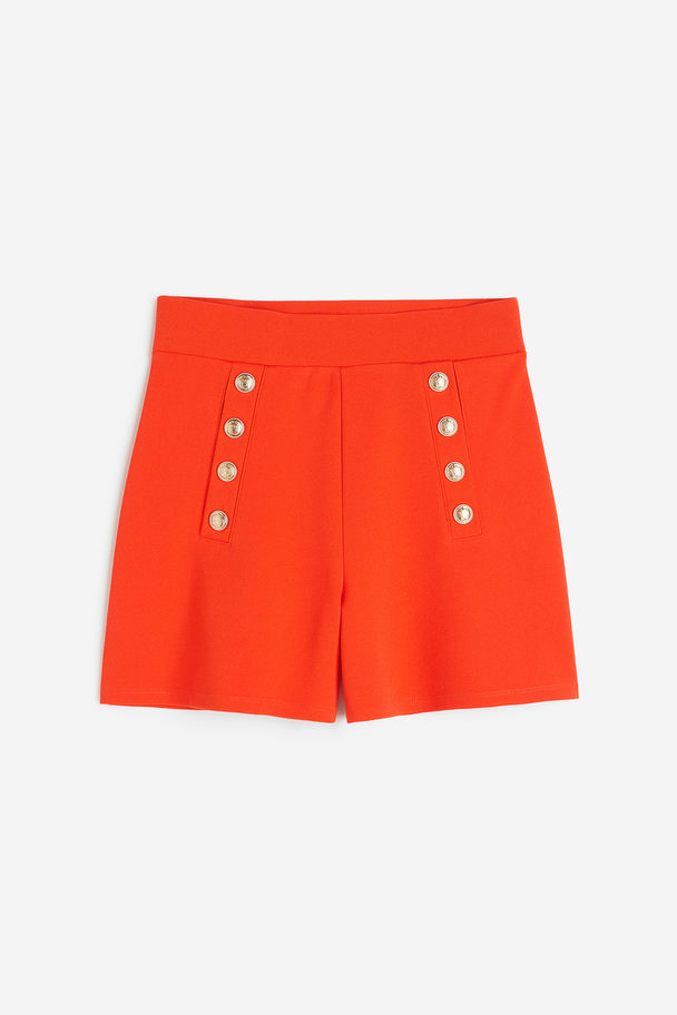 H&M Shorts mit Zierknöpfen Rot