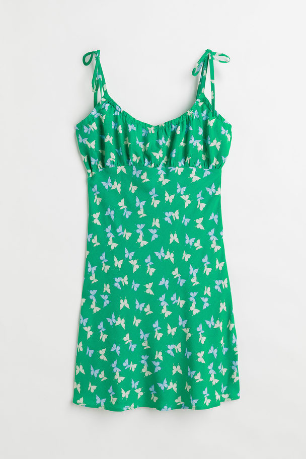 H&M H&m+ Patterned Slip Dress Green/butterflies