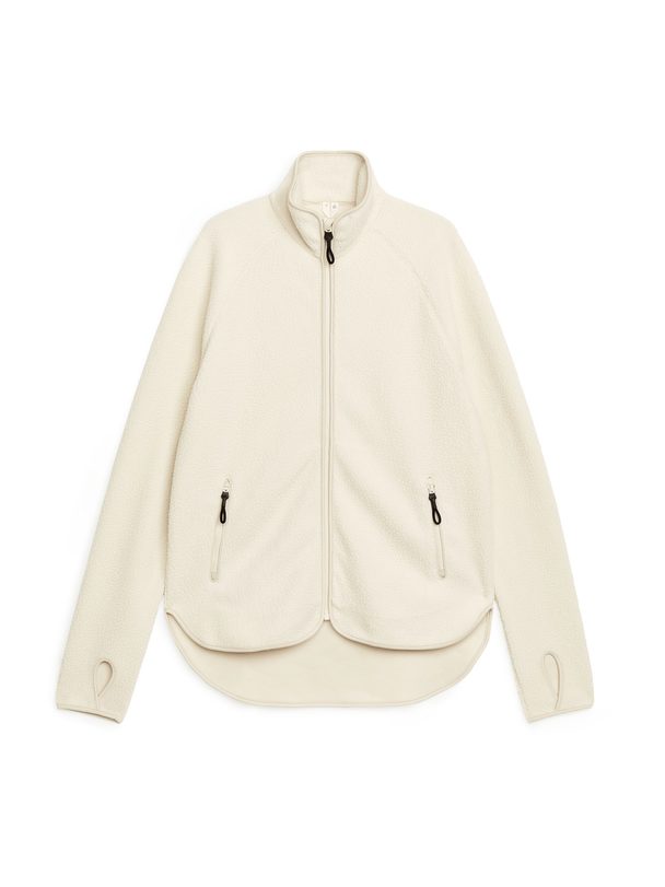 ARKET Fleece Zip Jacket Off White