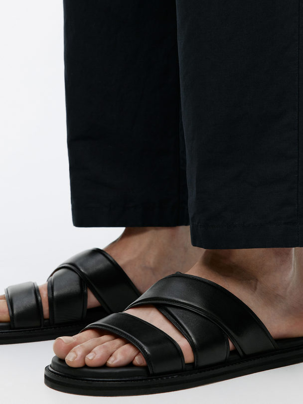 ARKET Slip In-sandaler I Læder Sort