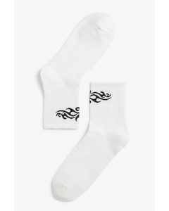 Sporty Socks Black And White