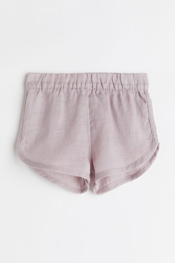 H&M Linen Shorts Light Purple