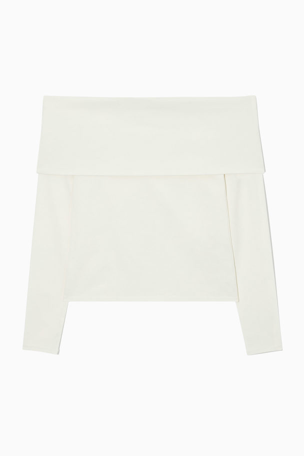 COS Off-the-shoulder Long-sleeved Top Off-white