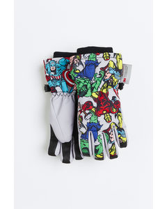 Water-repellent Ski Gloves Grey/the Avengers