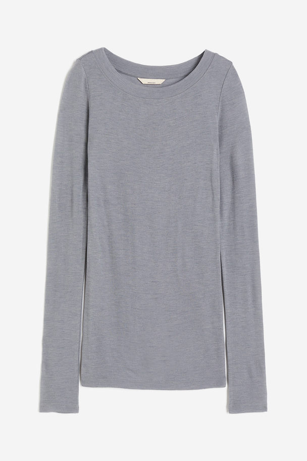 H&M Fitted Wool Top Grey