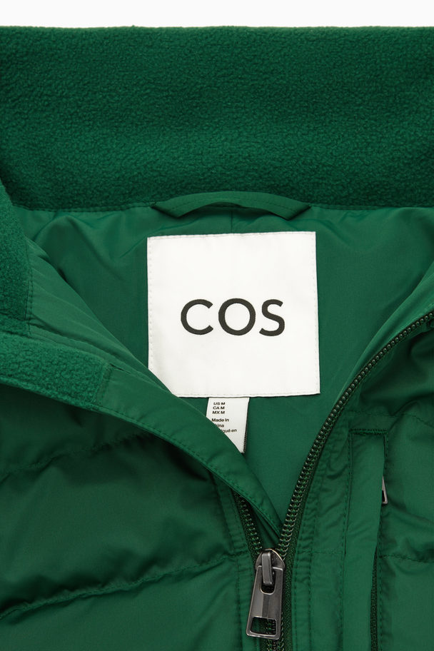 COS Short Padded Jacket Dark Green