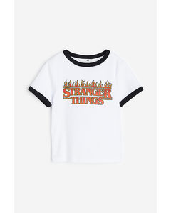 Printed T-shirt White/stranger Things
