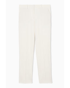 Low-rise Straight-leg Crepe Trousers Off White