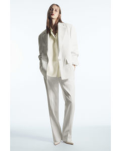 Low-rise Straight-leg Crepe Trousers Off White