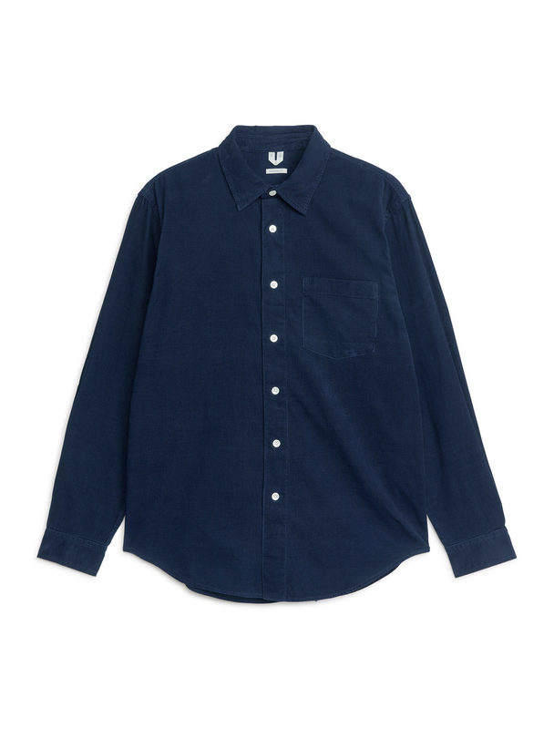 ARKET Corduroy Cotton Shirt Dark Blue