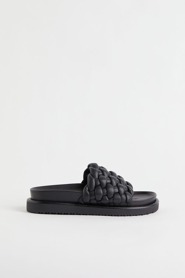 H&M Slippers Zwart