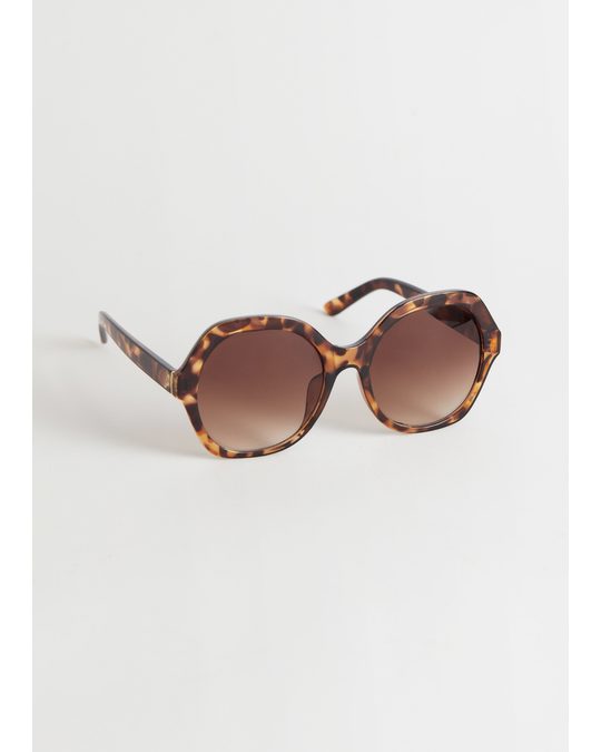 & Other Stories Oversized Geometric Sunglasses Brown Tortoise