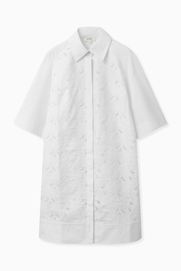 COS Fil Coupé Shirt Dress White