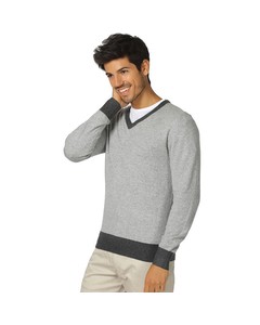 Bi-colored V-neck Sweater