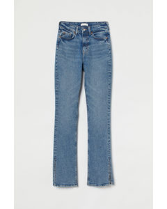 Slim High Split Jeans Blau