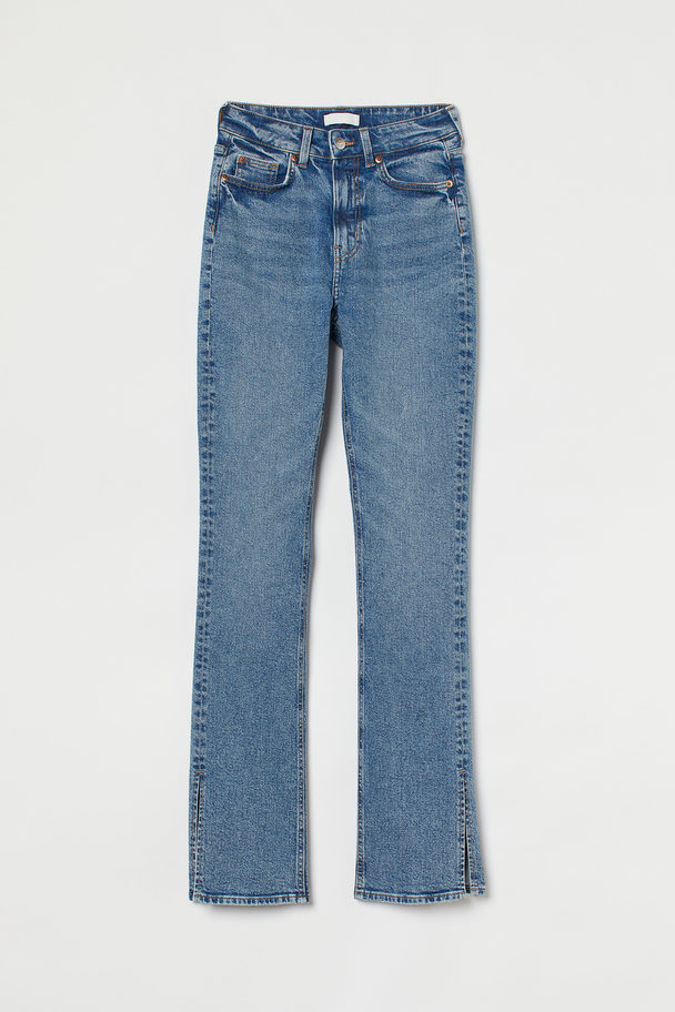 H&M Slim High Split Jeans Blau