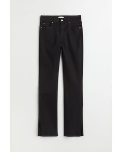 Slim High Split Jeans Zwart