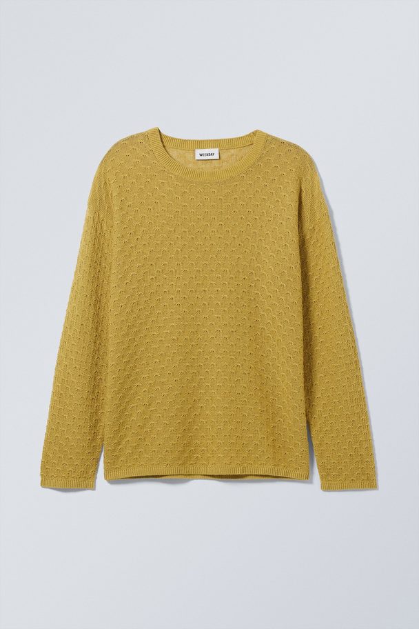 Weekday Krille Regular Linen Mix Sweater Yellow