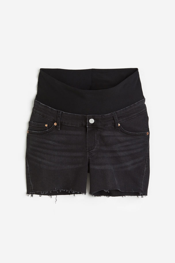 H&M Mama Denim Shorts Black/washed Out