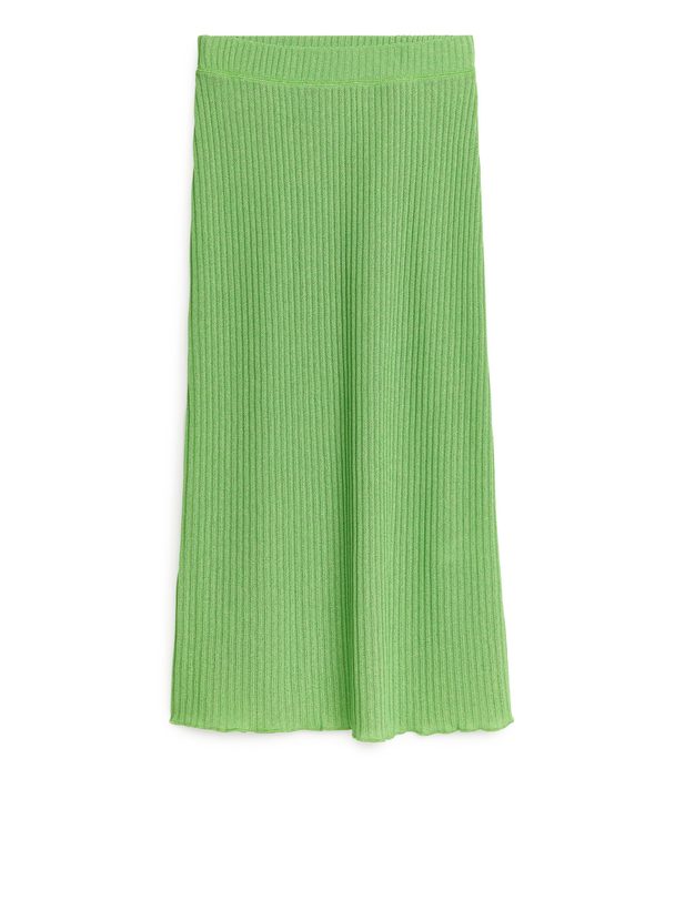 ARKET Rib Jersey Skirt Bright Green