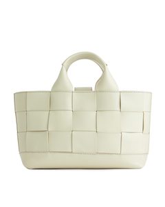 Woven Leather Bag Off-white
