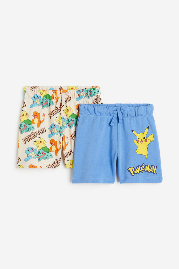 H&M Set Van 2 Sweatshorts Met Print Lichtroze/pokémon