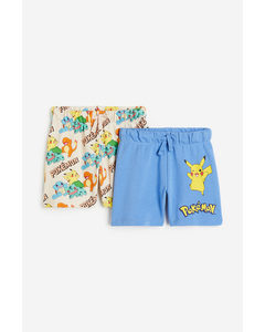 2er-Pack Sweatshorts mit Print Hellrosa/Pokémon