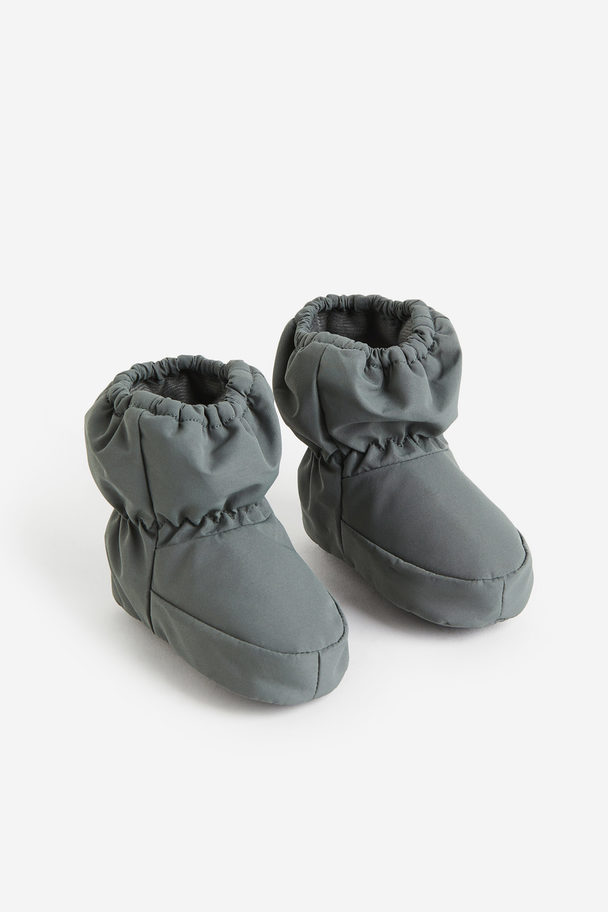 H&M Water-repellent Bootees Dark Green