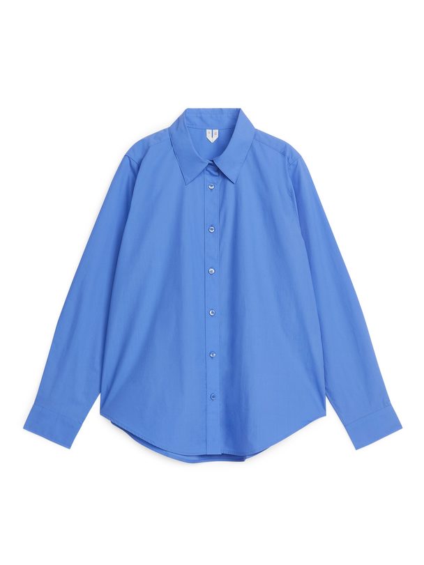 ARKET Recht Overhemd Van Popeline Blauw