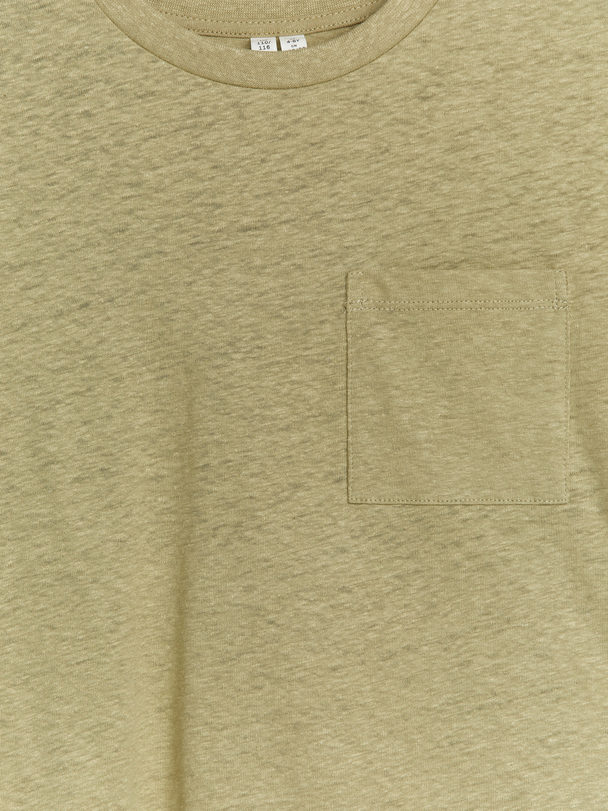ARKET Legeres T-Shirt aus Leinenmix Khaki