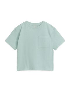 T-shirt I Bomuldsblanding Og Med Løs Pasform Mintgrøn