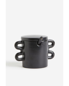 Stoneware Marmalade Jar Black
