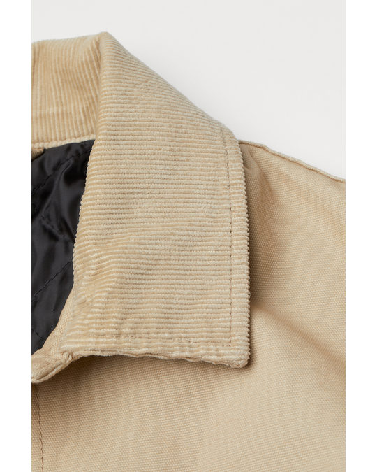 H&M Corduroy Collared Jacket Beige