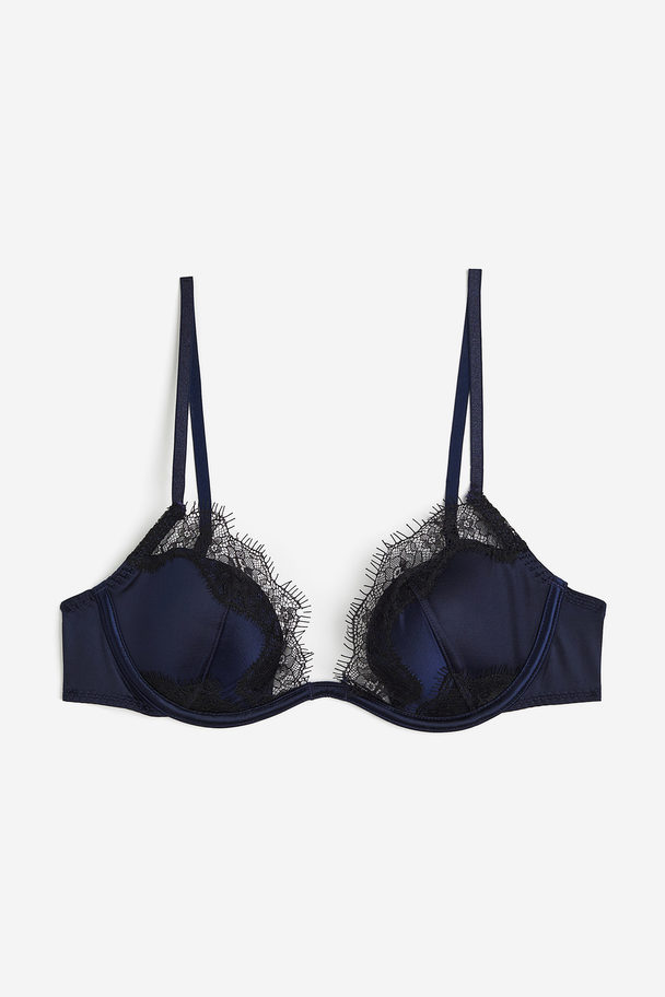 H&M Padded Beugel-bh Donkerblauw