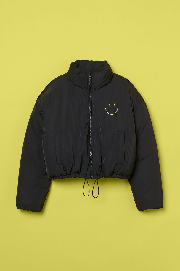H&M H&m+ Short Puffer Jacket Black/smiley®