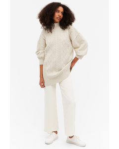 Long Sleeve Knit Sweater Off-white Knit