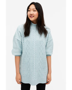 Long Sleeve Knit Sweater Light Blue