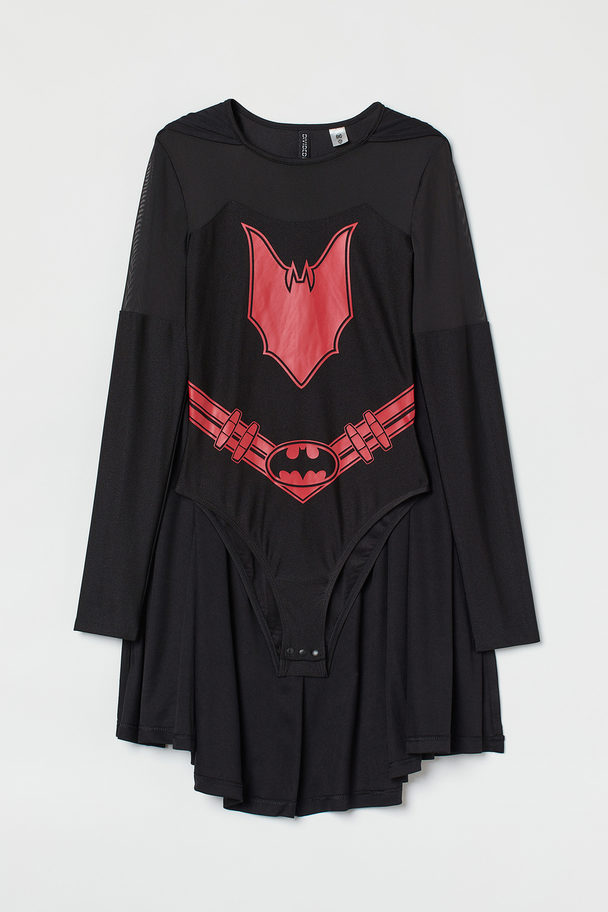 H&M Udklædningsdragt Med Kappe Sort/batgirl