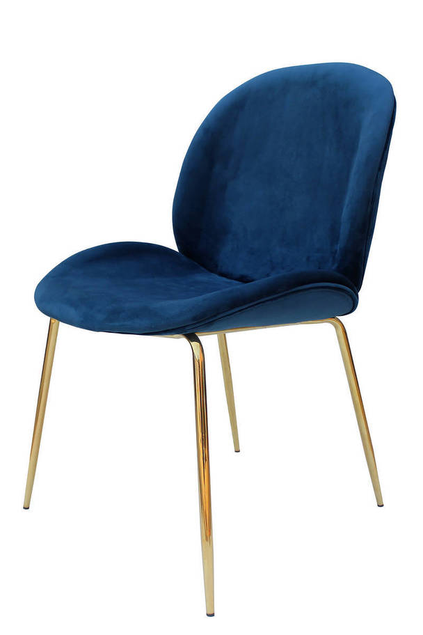 360Living Chair Charlize 110 2er-Set blue / brass