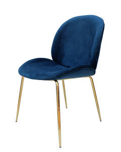 Chair Charlize 110 2er-Set blue / brass