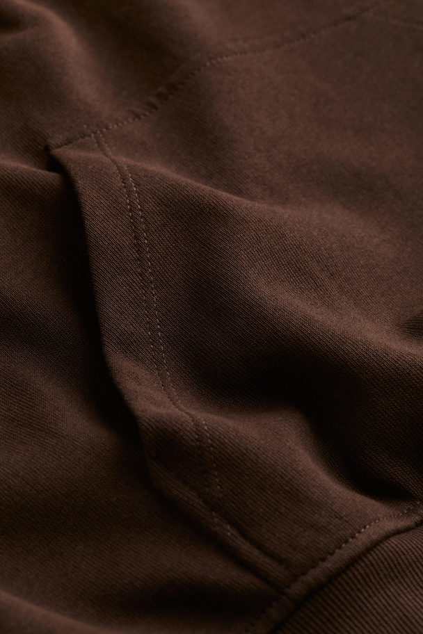 H&M Oversized Hoodie Mørkebrun