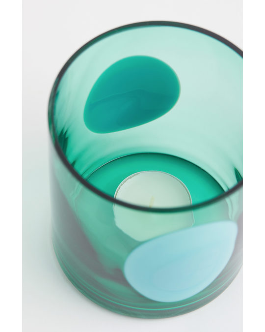 H&M HOME Glass Tealight Holder Green