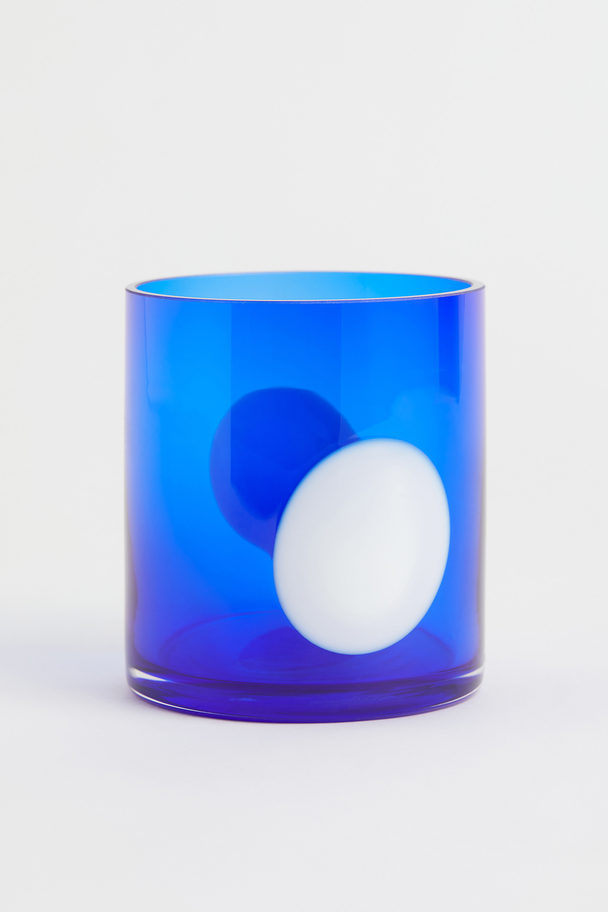 H&M HOME Glass Tealight Holder Bright Blue