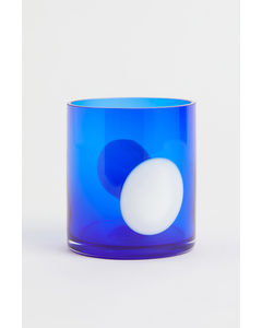 Glass Tealight Holder Bright Blue