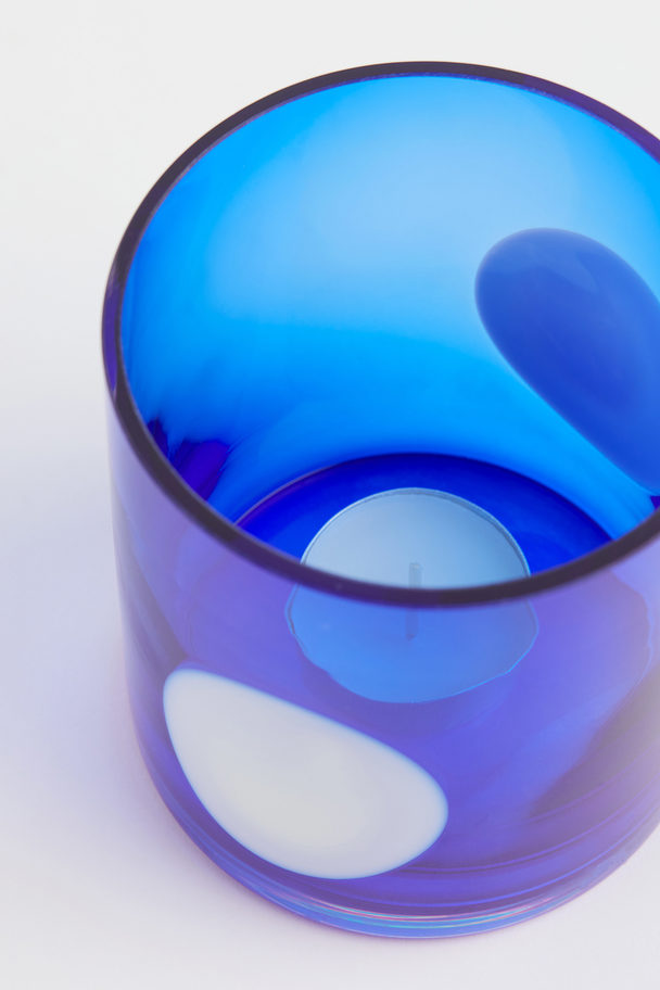 H&M HOME Glass Tealight Holder Bright Blue