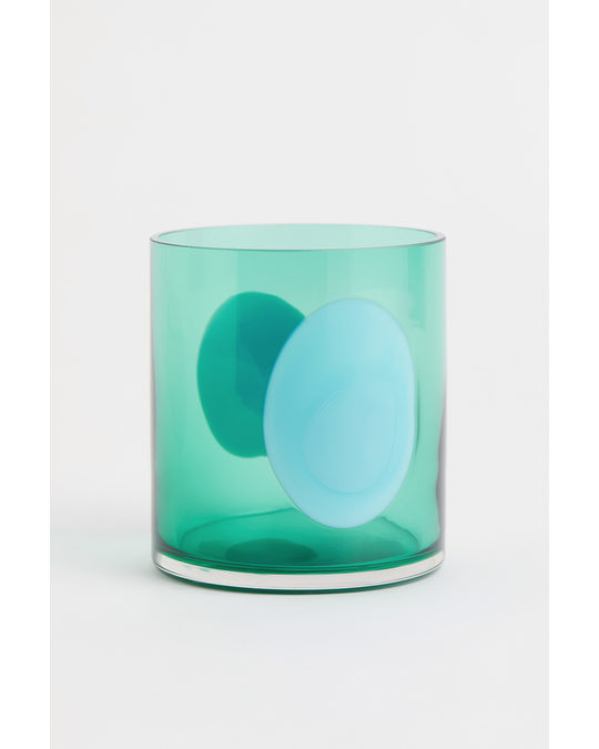 H&M HOME Glass Tealight Holder Green